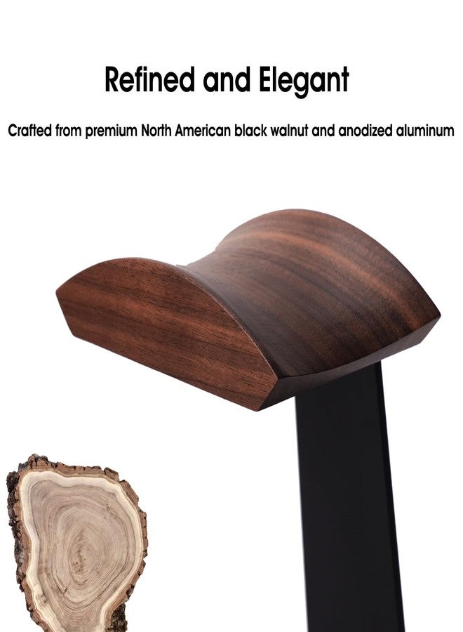 NIRVASH Walnut Headphone Stand for Desk, Wood Headset Stand, Universal Headphone Holder with Storage Base for Gaming, Airpod max, Bose,Razer - Image 2