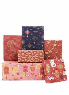 SYOSI Birthday Wrapping Paper, Gift Roll Set, Included 6 Pack with Ribbon, Per Sheet, Red Wrap, for Wedding Graduation Boy Girl Men Women All Occasion  - Image 2