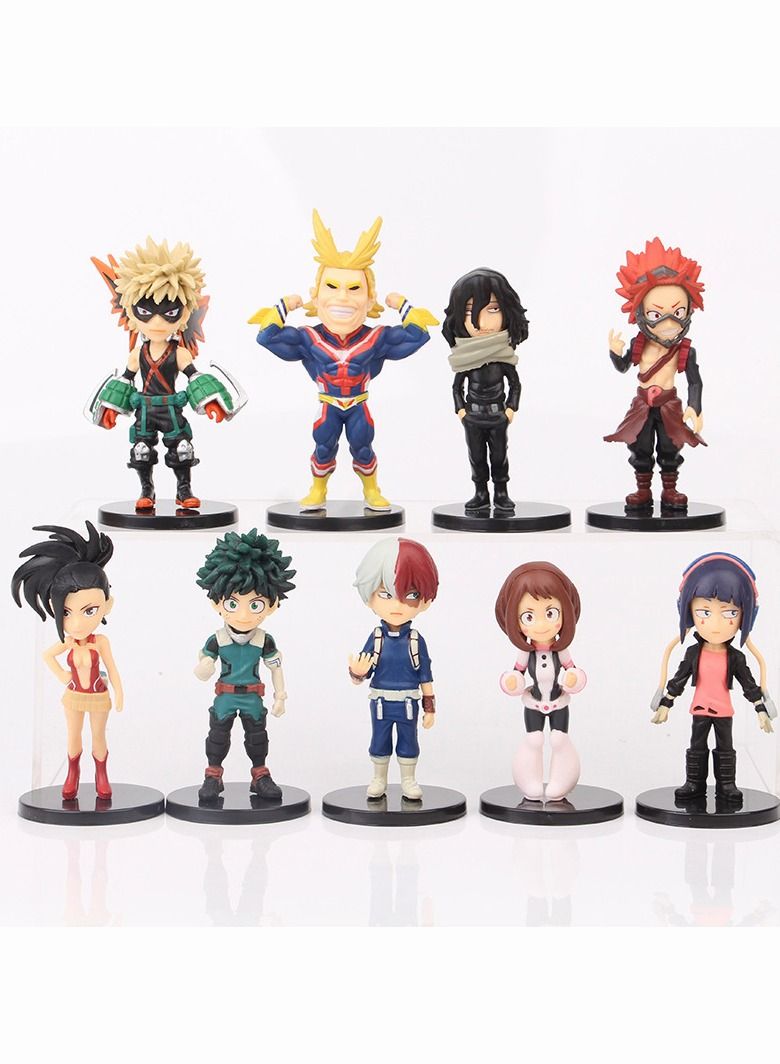 9 Piece My Hero Academia Action Figure Toy, Cartoon Realistic Model Ornament High Quality Cartoon Figure Toy for Collection Decoration 10cm - Image 1