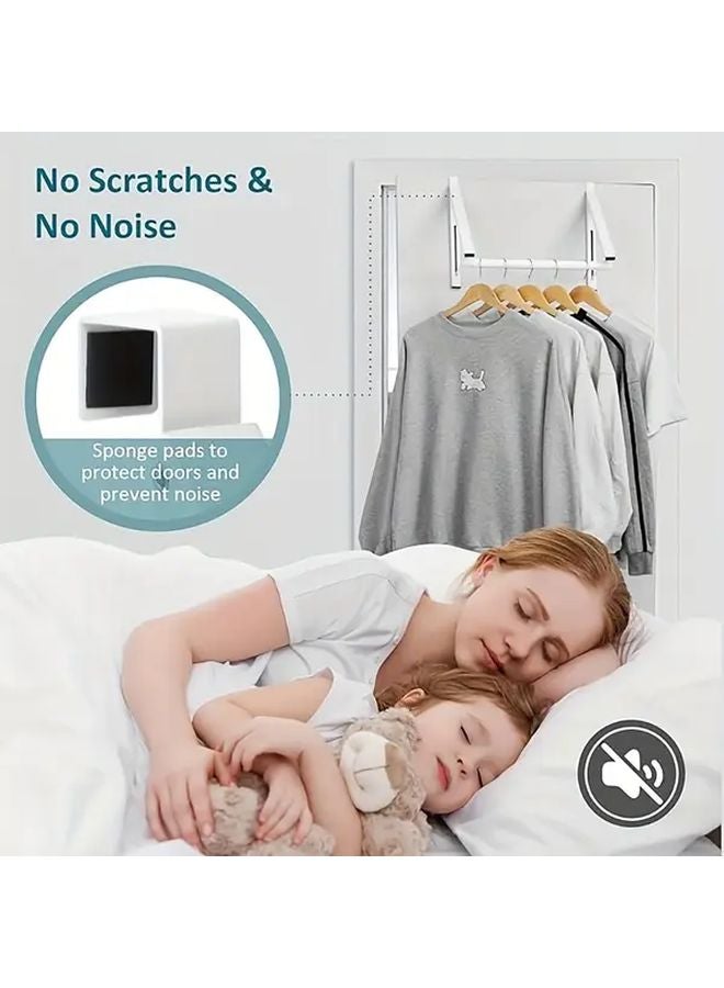 رفافة تجفيف فوق الباب الرمادية القابلة للطي متينة موفرة للمساحة منظف الملابس والمناشف - Image 5