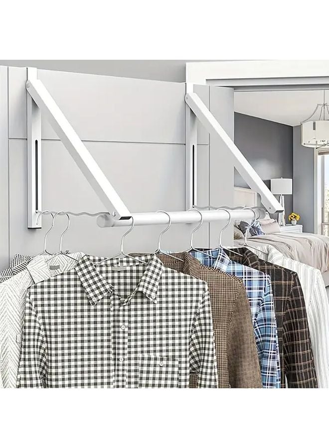 رفافة تجفيف فوق الباب الرمادية القابلة للطي متينة موفرة للمساحة منظف الملابس والمناشف - Image 2