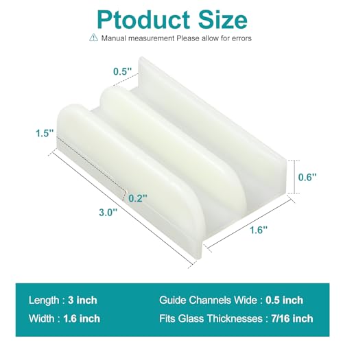 VYH M6219 Sliding Shower Door Bottom Track (Top-Hung Shower Door Track), Suitable for 7/16-inch Thick Glass, 1/2-inch Channels, Glass Shower Door Plastic Track M6219 (1 Pack) - Image 2