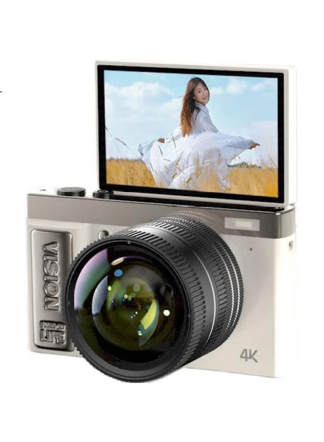 Aigo E9S Flip Screen Selfie Digital Camera, Birthday Gift For Girls, Entry-Level Mirrorless Camera, High-Definition Travel Alternative To Ccd, Pink, 64Gb With Wide-Angle Lens - Image 1