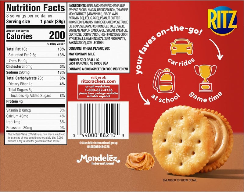 RITZ Peanut Butter Sandwich Crackers - 48 Snack Packs - Image 3