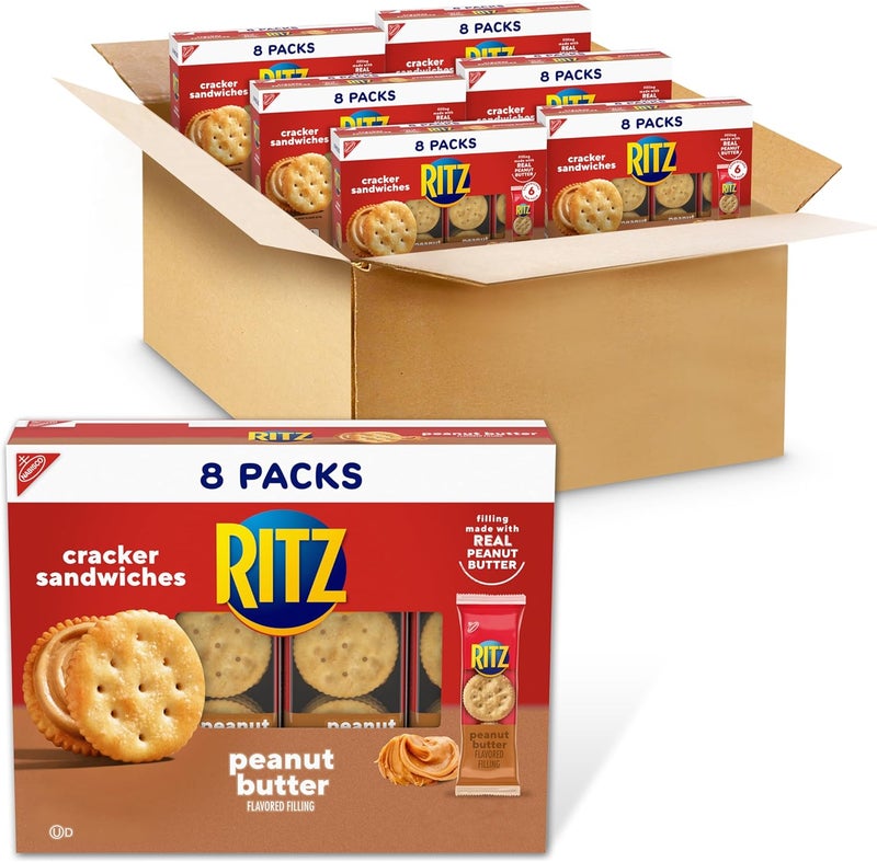 RITZ Peanut Butter Sandwich Crackers - 48 Snack Packs - Image 1
