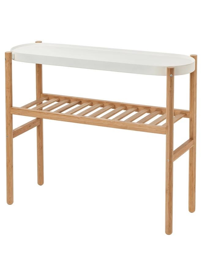 Zaboon Plant stand, bamboo/white, 70 cm - Image 1