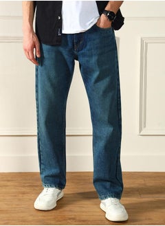 Dennis Lingo Men's Mid Blue Relaxed Fit Jeans - Comfortable and Casual  - Image 2
