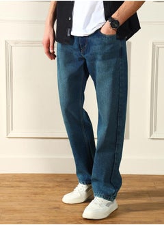 Dennis Lingo Men's Mid Blue Relaxed Fit Jeans - Comfortable and Casual  - Image 3