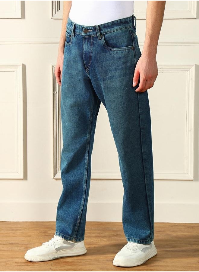 Dennis Lingo Men's Mid Blue Relaxed Fit Jeans - Comfortable and Casual  - Image 5