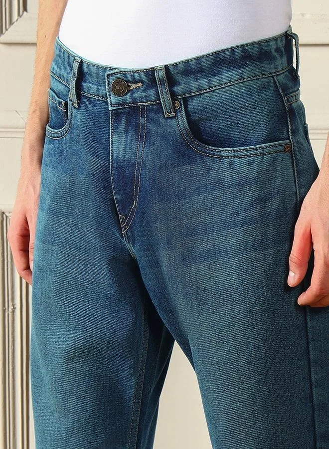 Dennis Lingo Men's Mid Blue Relaxed Fit Jeans - Comfortable and Casual