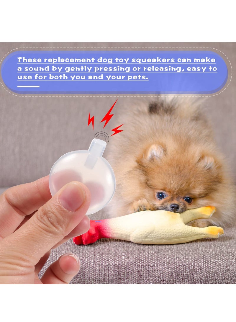 SOLARAE 30 Pcs Durable Squeak Toy Replacements - Clear, Round, Squeakers Dog Squeakers Replacement Dog Baby Toy Noise Maker Insert Replacement for Dogs and DIY Toy Repairs (50mm/1.97in) - Image 3