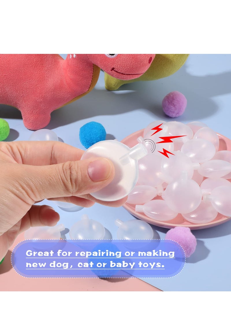 SOLARAE 30 Pcs Durable Squeak Toy Replacements - Clear, Round, Squeakers Dog Squeakers Replacement Dog Baby Toy Noise Maker Insert Replacement for Dogs and DIY Toy Repairs (50mm/1.97in) - Image 5
