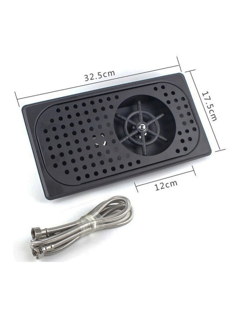 Pitcher RINSER with Side Sprays Drain and Drip Tray for Barista Coffee Bar Glass Cup Cleaner Milk Tea Washer Stainless Steel Kitchen Sink 17x32cm Compatible Replacement Part Espresso Machine - Image 5