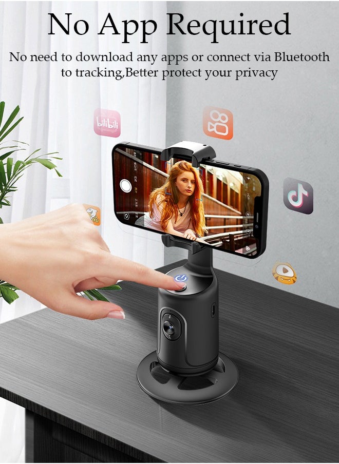 DUNISO - Auto Face Tracking Tripod, 360°Rotation Auto Tracking Phone Holder Body Track Camera Mount with Remote, No App, Gesture Control, Moving Tripod for Vlog Live Streaming Video Recording Tiktok - Image 1