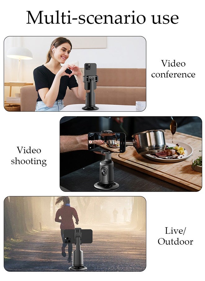 DUNISO - Auto Face Tracking Tripod, 360°Rotation Auto Tracking Phone Holder Body Track Camera Mount with Remote, No App, Gesture Control, Moving Tripod for Vlog Live Streaming Video Recording Tiktok - Image 1