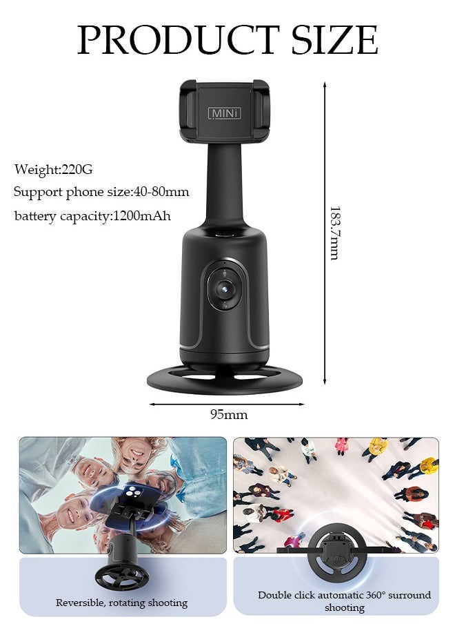 DUNISO - Auto Face Tracking Tripod, 360°Rotation Auto Tracking Phone Holder Body Track Camera Mount with Remote, No App, Gesture Control, Moving Tripod for Vlog Live Streaming Video Recording Tiktok - Image 1