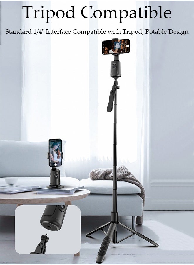 DUNISO - Auto Face Tracking Tripod, 360°Rotation Auto Tracking Phone Holder Body Track Camera Mount with Remote, No App, Gesture Control, Moving Tripod for Vlog Live Streaming Video Recording Tiktok - Image 1