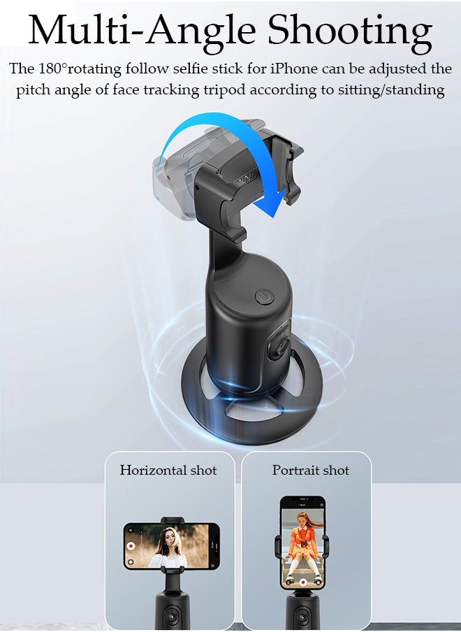DUNISO - Auto Face Tracking Tripod, 360°Rotation Auto Tracking Phone Holder Body Track Camera Mount with Remote, No App, Gesture Control, Moving Tripod for Vlog Live Streaming Video Recording Tiktok - Image 1
