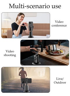 Auto Face Tracking Tripod, 360°Rotation Auto Tracking Phone Holder Body Track Camera Mount with Remote, No App, Gesture Control, Moving Tripod for Vlog Live Streaming Video Recording Tiktok - pzsku/Z6BC00B2E98FCAF864E92Z/45/_/1716860272/4eb19973-35e0-4203-bbf5-12f7fedabb05