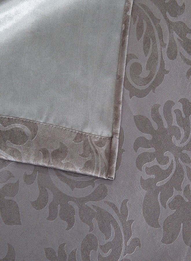 لينين زون ستائر LINENZONE بنقشة دمشقية بارزة، رمادي فاتح، عريضة للغاية - تُستخدم كفواصل للباحات أو الغرف، أو كستائر للأبواب الخلفية. (إيفلين 102 × 84 رمادي) - Image 5