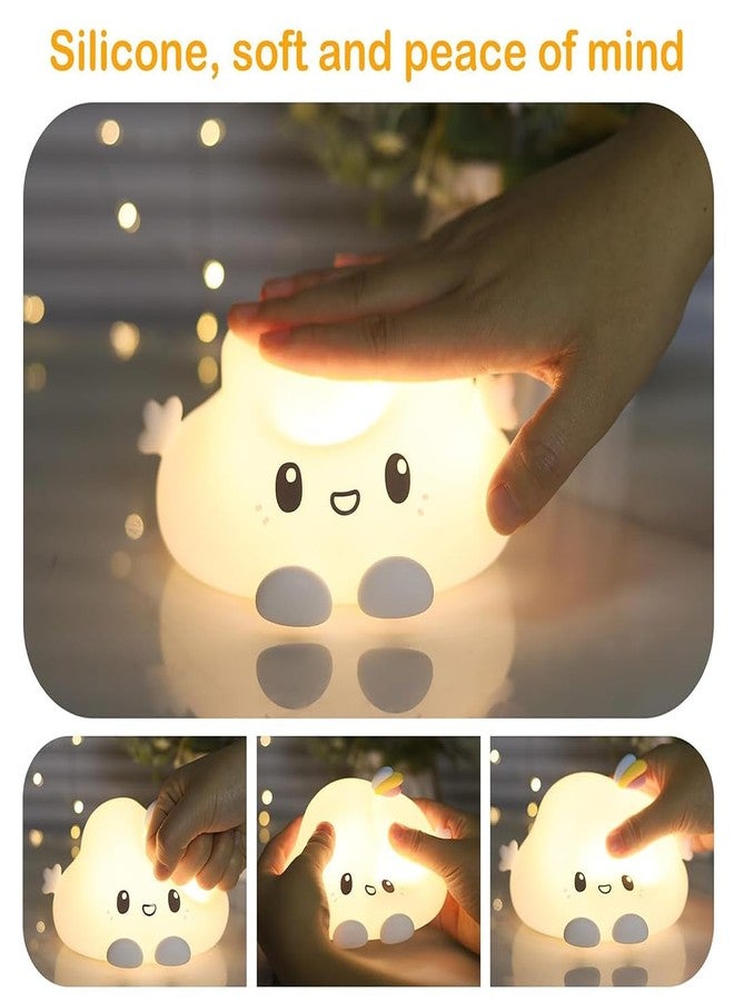 fizzytech Cloud Night Light for Kids | Silicone LED Lamp with 7 Color Changing, Touch Control, USB Rechargeable Bedside Lamp for Bedroom Decor, Nursery Light & Gift for Babies & Toddlers - Image 4