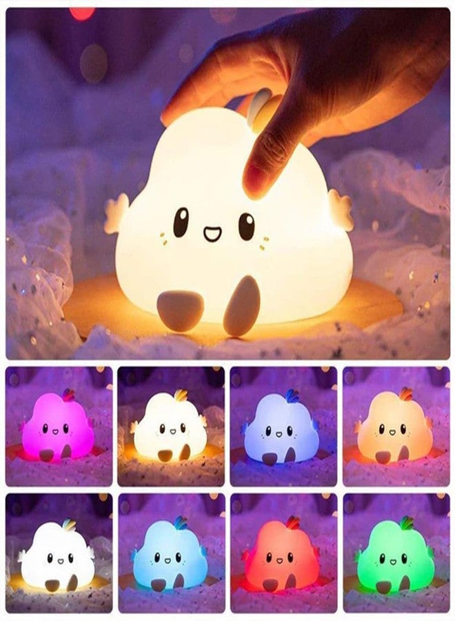 fizzytech Cloud Night Light for Kids | Silicone LED Lamp with 7 Color Changing, Touch Control, USB Rechargeable Bedside Lamp for Bedroom Decor, Nursery Light & Gift for Babies & Toddlers - Image 2