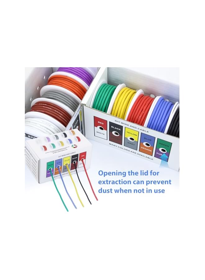 The Bros Stranded Wire Kit - 28AWG Silicone Electric Wire and Cable High and Low Temperature Resistant 10 Colors Stranded Tinned Copper Wire Soft for DIY, Lamps, Household Appliances, Batteries, etc.  - Image 2
