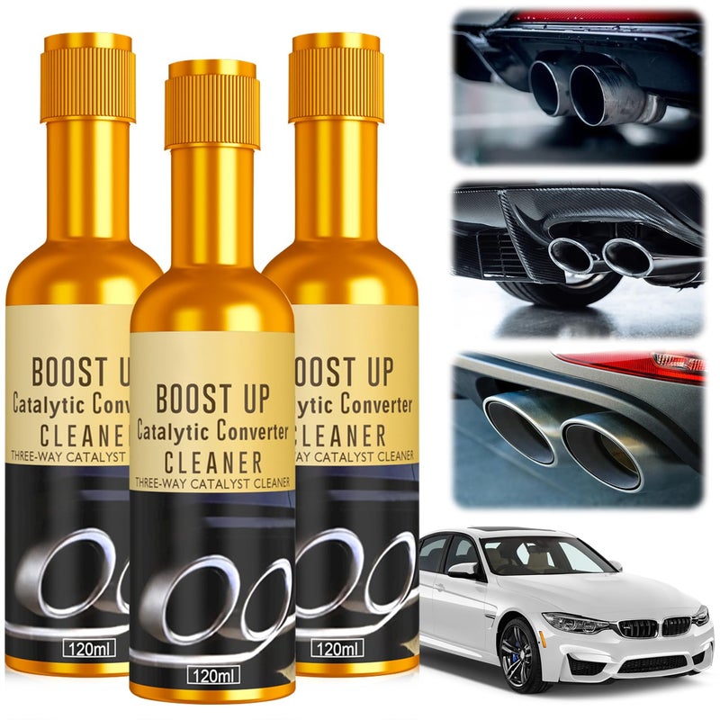 hepanio 3Pcs Catalytic Converter CleanerCatalytic Converter Cleaner KitAuto Parts EngineExhaust System Pipe Carbon Removal Cleaner Treatment Additive OilFuel System Treatment Oil Additive - Image 3