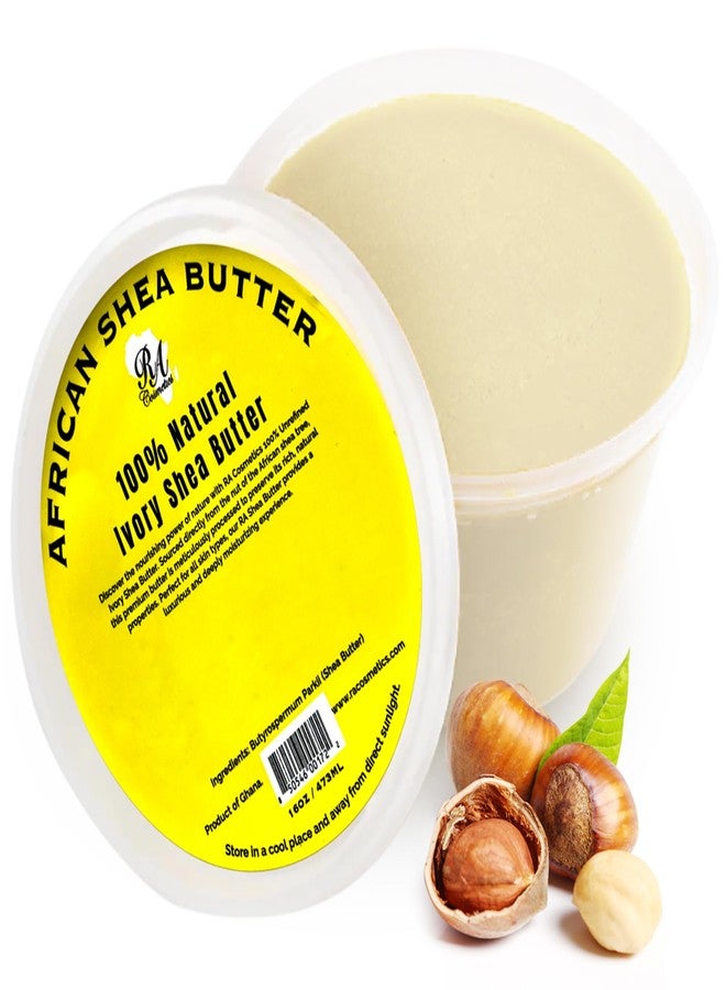 RA COSMETICS 100% Pure Shea Butter, Ivory 16oz | Raw Unrefined African Shea Butter from Ghana | Ultra-Rich Moisturizer for Dry Skin | Whipped Texture | Ideal for DIY Skincare & Haircare Routines - Image 1