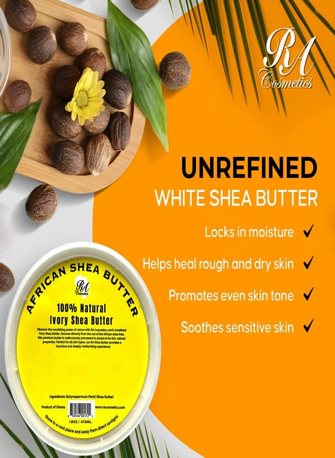 RA COSMETICS 100% Pure Shea Butter, Ivory 16oz | Raw Unrefined African Shea Butter from Ghana | Ultra-Rich Moisturizer for Dry Skin | Whipped Texture | Ideal for DIY Skincare & Haircare Routines - Image 3