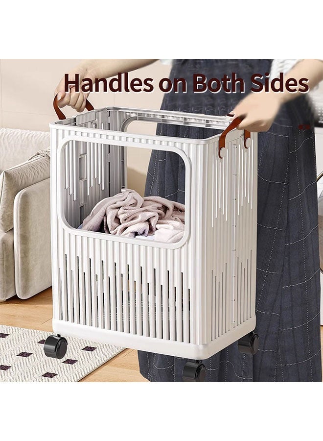 Laundry Basket,  Large Capacity Dirty Laundry Basket , Foldable Portable Closet Storage Organizer, Lightweight Foldable Laundry Bin，Collapsible Clothes Washing Laundry Basket with Carry Handle，Freestanding Laundry Hamper for Clothes, Blankets, Cushions,Space-Saving Laundry Hamper for Home, Laundry, Travel - Image 4