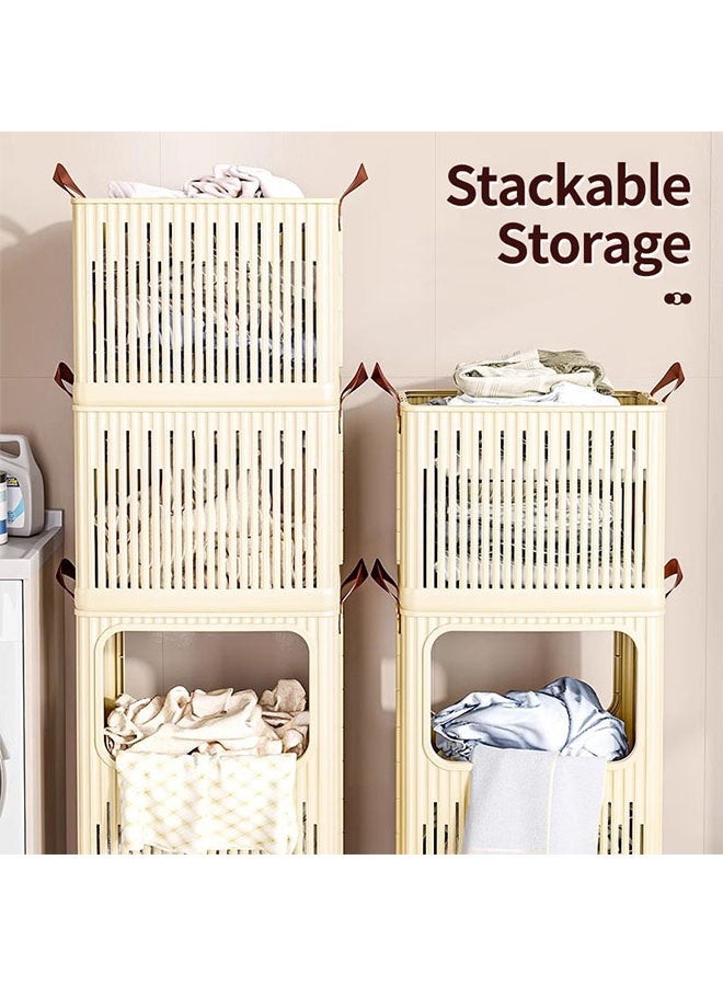 Laundry Basket,  Large Capacity Dirty Laundry Basket , Foldable Portable Closet Storage Organizer, Lightweight Foldable Laundry Bin，Collapsible Clothes Washing Laundry Basket with Carry Handle，Freestanding Laundry Hamper for Clothes, Blankets, Cushions,Space-Saving Laundry Hamper for Home, Laundry, Travel - Image 5