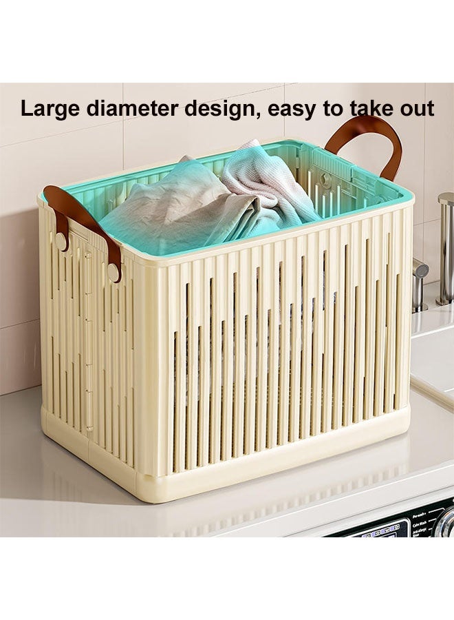Laundry Basket,  Large Capacity Dirty Laundry Basket , Foldable Portable Closet Storage Organizer, Lightweight Foldable Laundry Bin，Collapsible Clothes Washing Laundry Basket with Carry Handle，Freestanding Laundry Hamper for Clothes, Blankets, Cushions,Space-Saving Laundry Hamper for Home, Laundry, Travel - Image 2