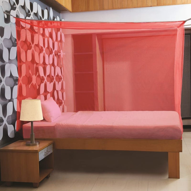 Neekshaa Combo Pack Mosquito Net for Single Bed Polyester Mosquito Net for Baby | Bedroom | Family_Size-6x3 FT_Color-Green,Red - Image 3