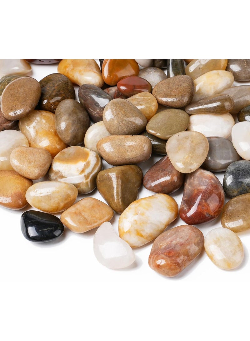 Home zone 15 lbs (6.8 KG) River Rocks 1-1 1/2 inch Plant Rocks for Pots Indoor Decorative Garden Rocks Outdoor Landscaping Polished Natural Stone for Walkways Yard Vases Crafts  - Image 1