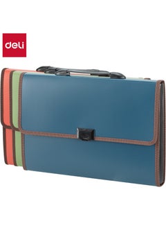 Deli Deli EB40602 NEW YORK FC-13P PP Expanding File, 12 Index Tabs, Push-Lock Closure with Handle, Durable PP Material, Red/Blue/Green,  - Image 1