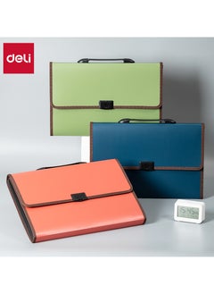 Deli Deli EB40602 NEW YORK FC-13P PP Expanding File, 12 Index Tabs, Push-Lock Closure with Handle, Durable PP Material, Red/Blue/Green,  - Image 2