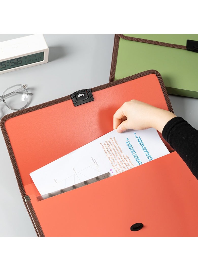 Deli - Deli EB40602 NEW YORK FC-13P PP Expanding File, 12 Index Tabs, Push-Lock Closure with Handle, Durable PP Material, Red/Blue/Green, - Image 1