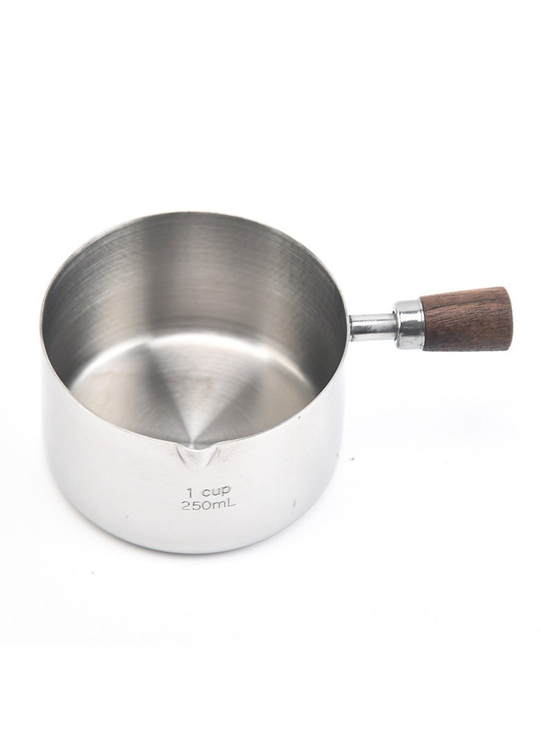 Short Handle Measuring Cup Measuring Spoon Set for Roasting Tools Coffee Beans Stainless Steel with Graduated Measuring Cup Set of Four  - Image 5