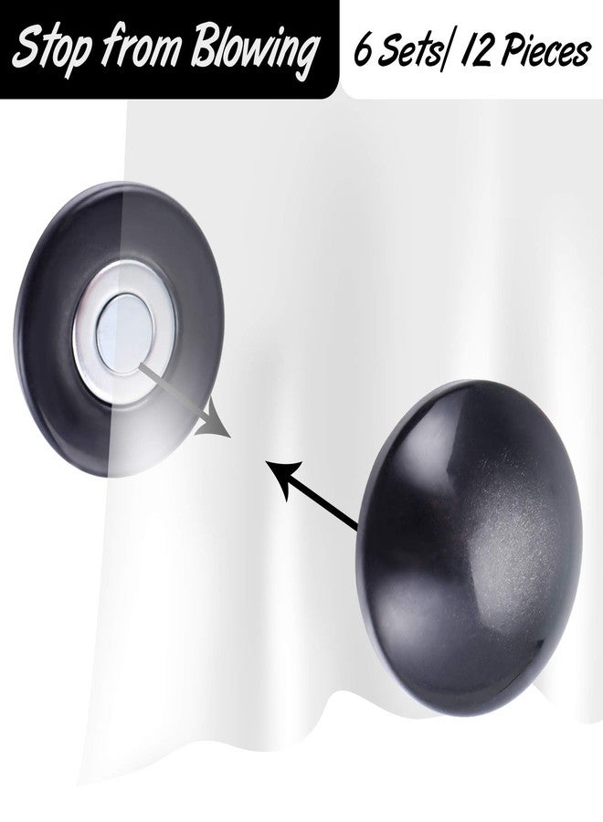 Jetec Magnetic Curtain Weights, Plastic Covered Heavy Duty No Sew Shower Curtain Magnets, Avoid Blowing Around, Work for Drapery, Tablecloth, Flag, Outdoor Liner(Black,24 Sets) - Image 3