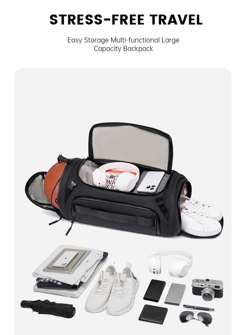 سوبر 5 FB00742 شنطة رياضية دافيل يد كتف مقاومة للماء مناسبه للسفر والجيم ذات سعة كبيرة من سوبر فايف - جراى - Image 3