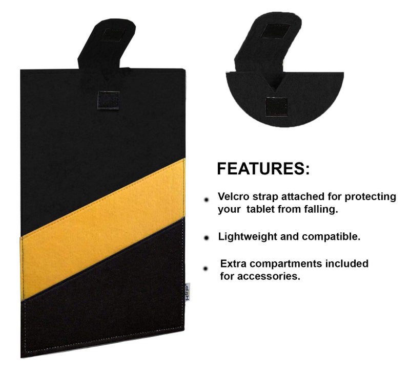 TGK Laptop Bags Briefcase Sleeve Carrying Case Tablet Cover Pouch Laptop Messenger Hand Bag for Women and Men (11.6 to 12 inch Sleeve, Black - Orange) - Image 4