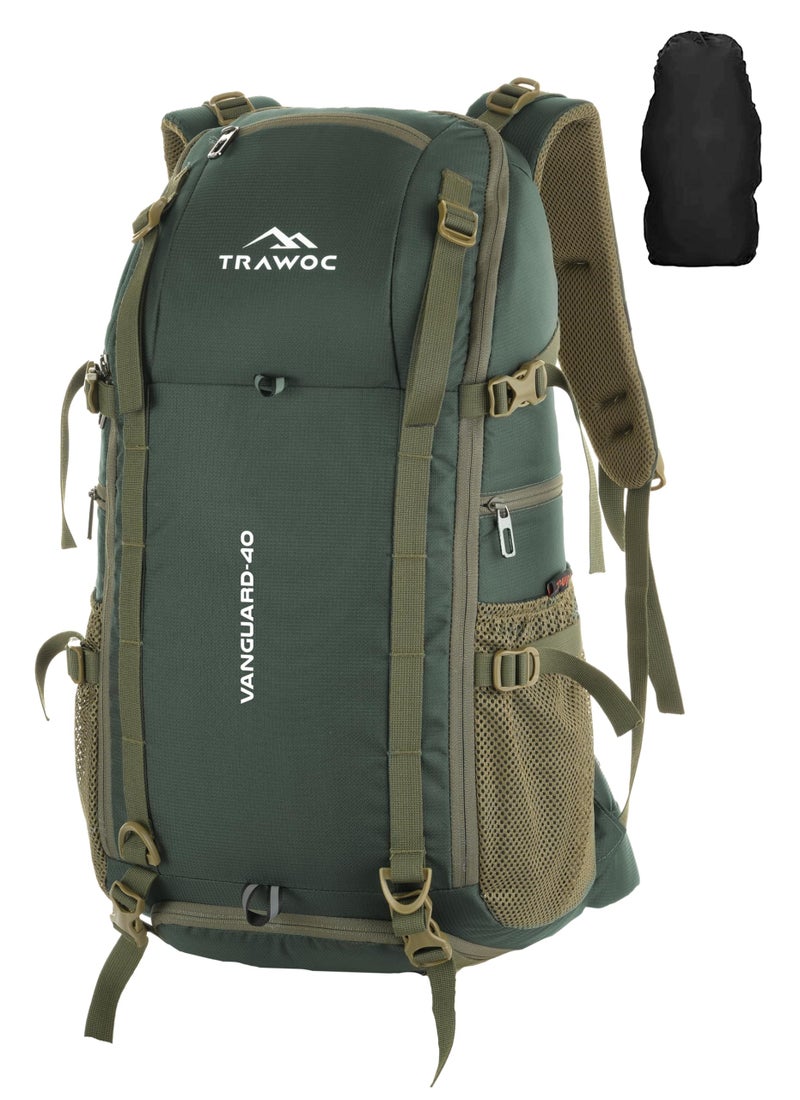 TRAWOC VANGUARD 40 Litre Travel Backpack Laptop Bag with Rain Cover & Shoe Compartment Versatile Casual Bag Ideal Backpack for Men and Women, LHK004 Grey - Image 1