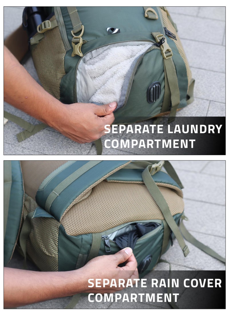TRAWOC VANGUARD 40 Litre Travel Backpack Laptop Bag with Rain Cover & Shoe Compartment Versatile Casual Bag Ideal Backpack for Men and Women, LHK004 Grey - Image 4