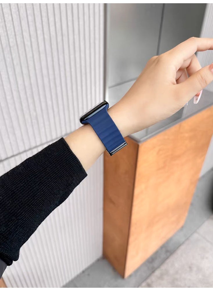 Watch Band Compatible for Apple Watch Series Band 42mm 44mm 45mm 46mm 49mm women, Genuine Leather Double Tour Designed Slim Replacement Strap for iWatch Series10 9 8 7 6 SE - Image 2