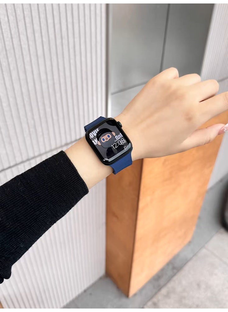 Watch Band Compatible for Apple Watch Series Band 42mm 44mm 45mm 46mm 49mm women, Genuine Leather Double Tour Designed Slim Replacement Strap for iWatch Series10 9 8 7 6 SE - Image 3