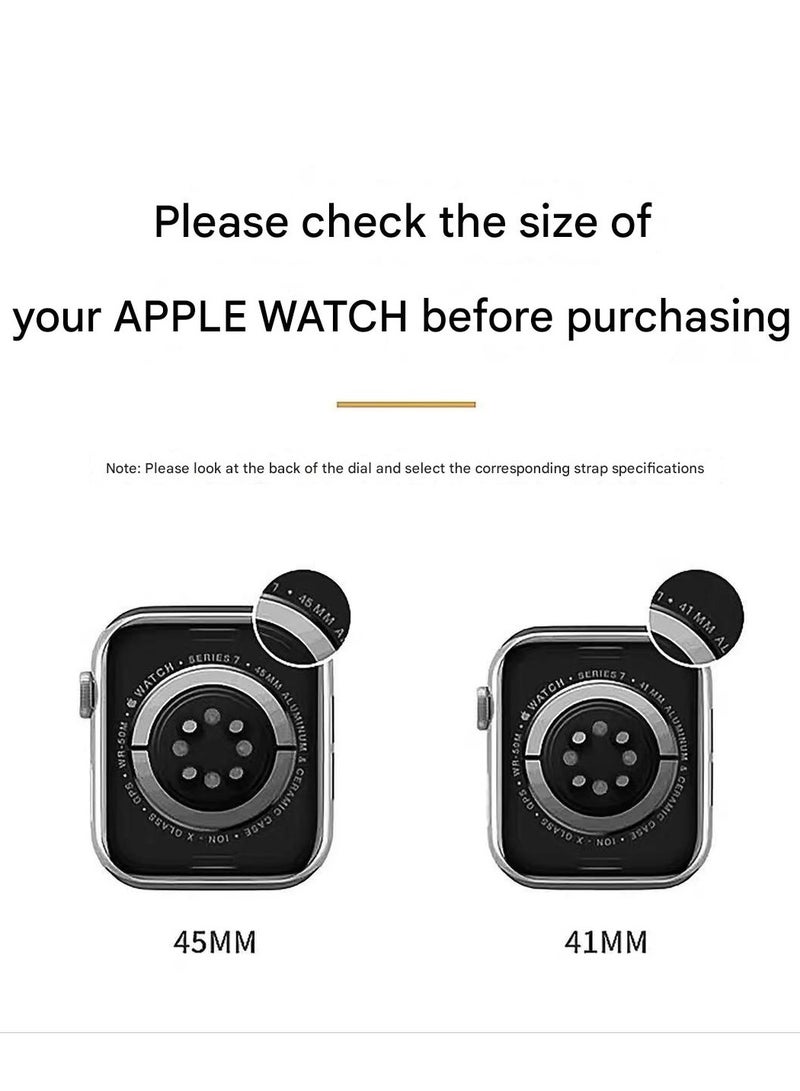 Watch Band Compatible for Apple Watch Series Band 42mm 44mm 45mm 46mm 49mm women, Genuine Leather Double Tour Designed Slim Replacement Strap for iWatch Series10 9 8 7 6 SE - Image 5