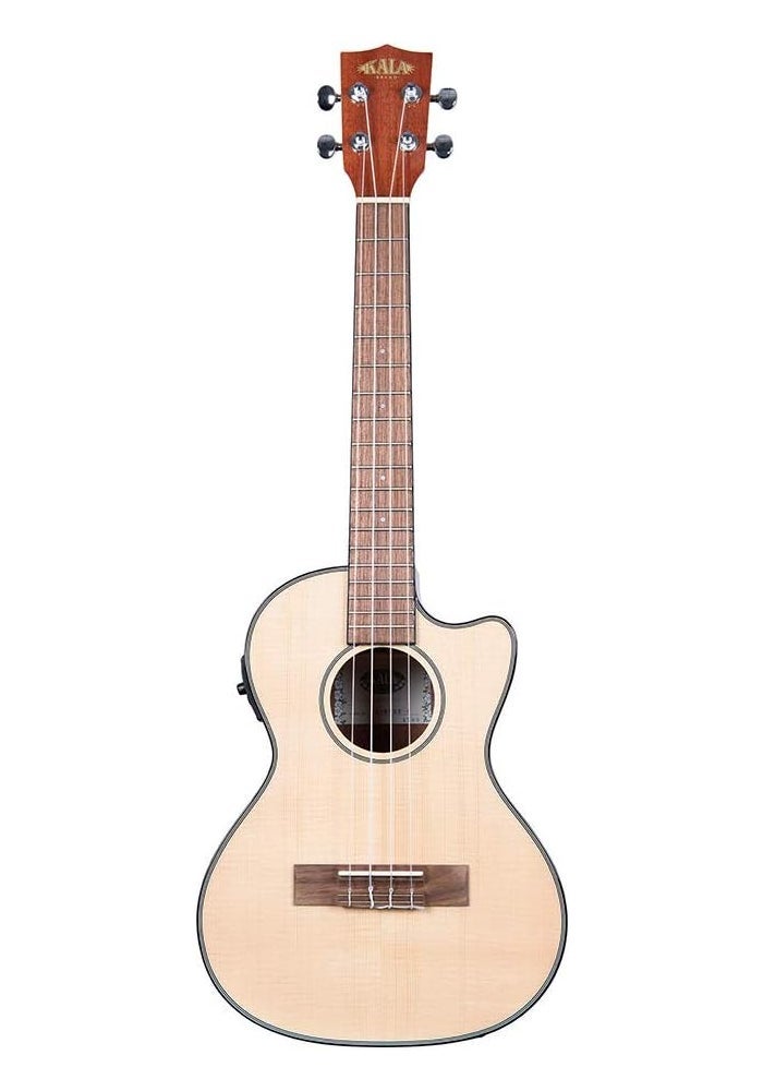 Kala Solid Spruce Top Mahogany Series Tenor Ukulele with Equalizer and Bag - Image 1