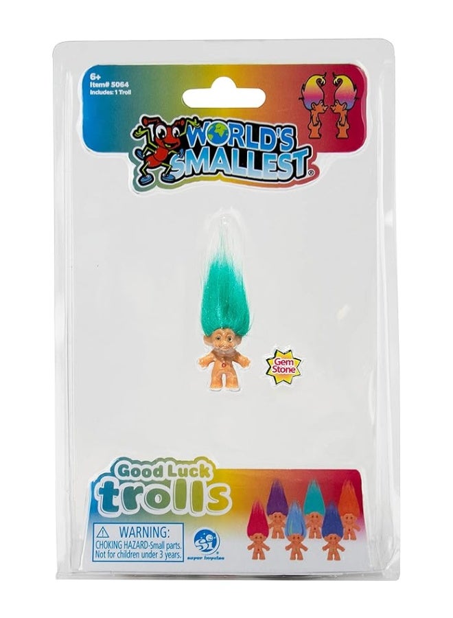 Worlds Smallest World's Smallest Good Luck Trolls. Mini 1 inch Tall Toy Action Figure with an Extra 1.5 inches of Hair! Six Adorable Good Luck Trolls to Collect! Each Sold Seperately, Style Selected at Random - Image 5