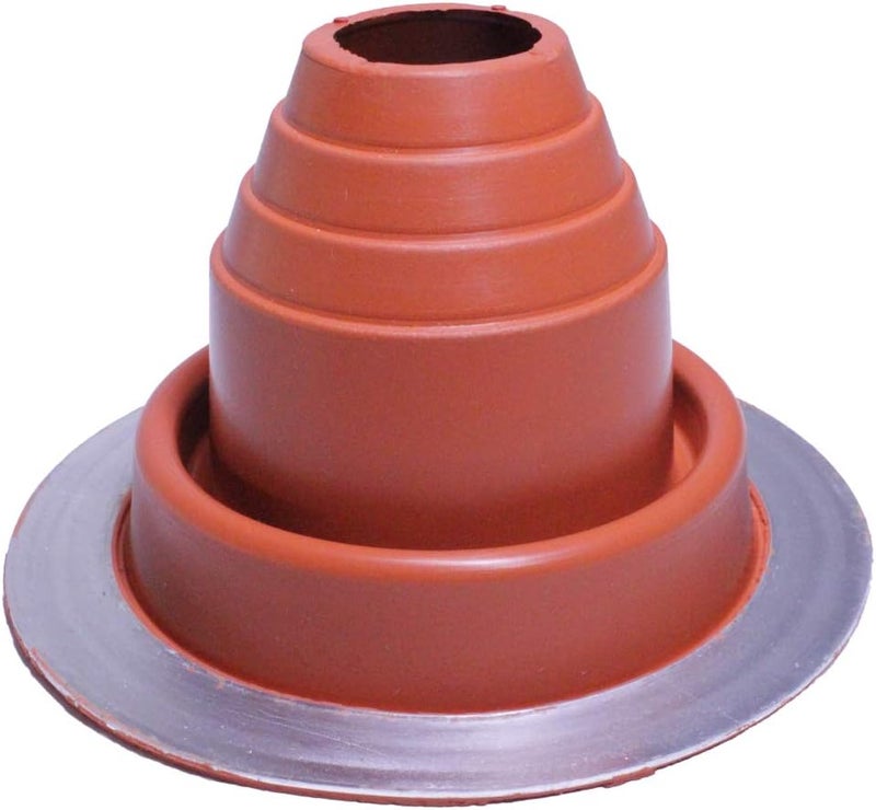 Flashers #2 Silicone High Temp Round Flexible Roof Jack Pipe Boot Metal Roofing Pipe Flashing (Pipe OD 1-3/4" to 3-1/4") - 100% Made in The USA - Image 1